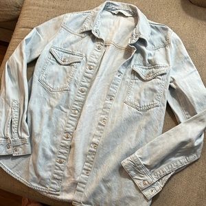 Zara Denim Button Down Blouse